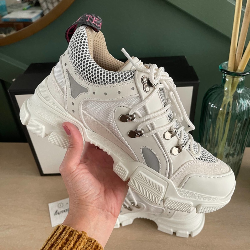 NEW Gucci Flasthrek Sneakers white 38.5 - Picture 2 of 9